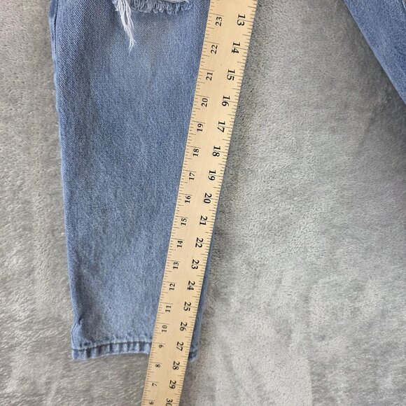 Cotton On Jeans Womens 4 Light Wash Mom High Rise Distressed Denim Tapered Leg - Picture 4 of 11